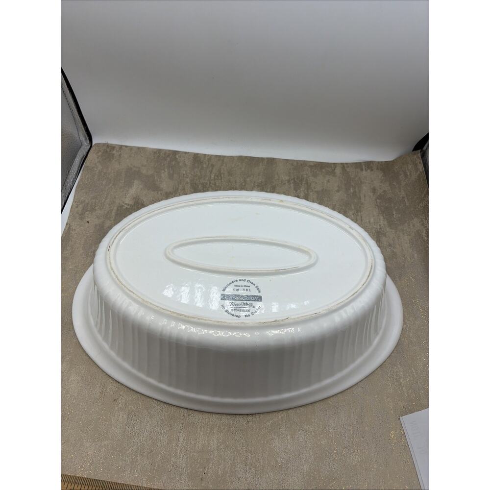 CorningWare French White CW-34C 4 Qt Oval Casserole Roaster - No Lid - Picture 8 of 11